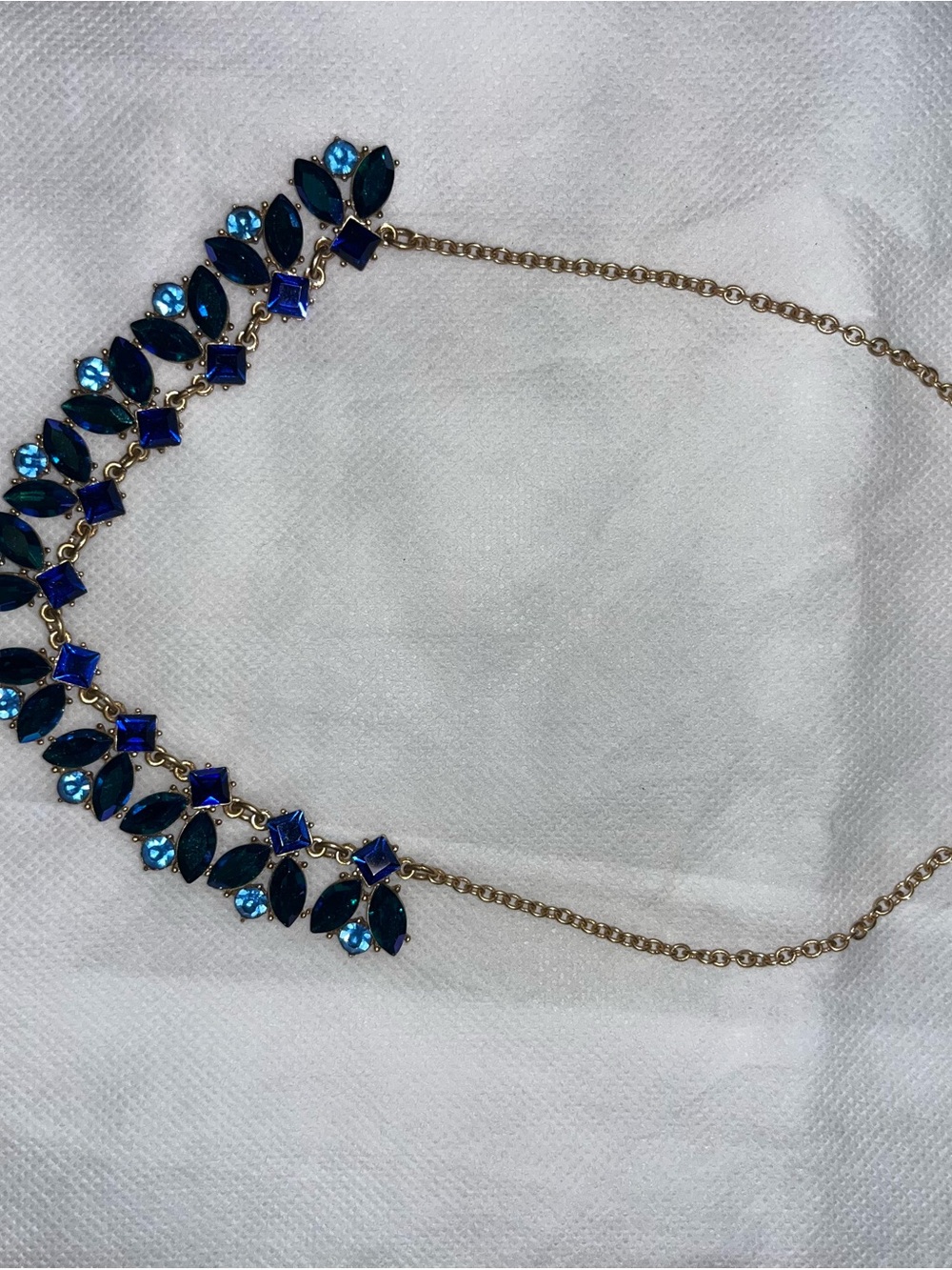 J. Crew Blue and Navy Gemstone Bib Necklace